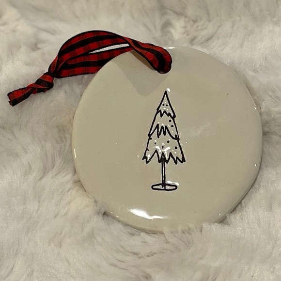 RAE DUNN by Magenta "MERRY, 🎄, BRIGHT” Christmas Ornament Set of 3 - Picture 3 of 5